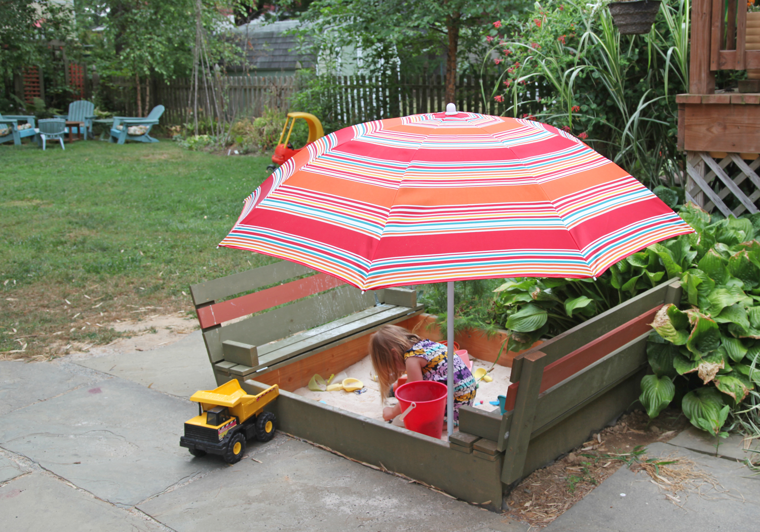 DIY Sandbox with Lid &amp; Benches | Stately Kitsch