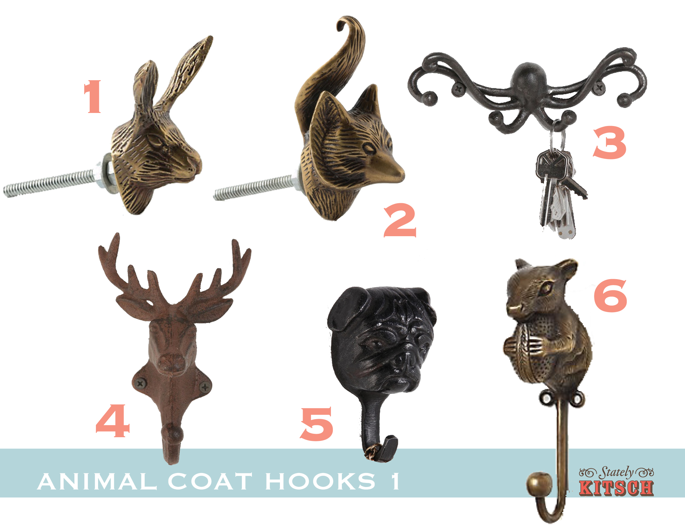 Animal Coat Hooks